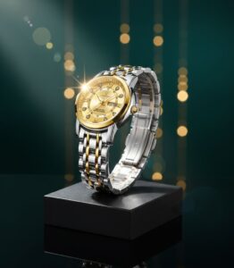 Gold tone watch women