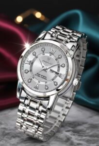 Women watch silve tone