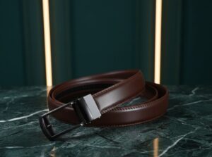 Brown man leather belt