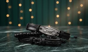 man bracelet wood black