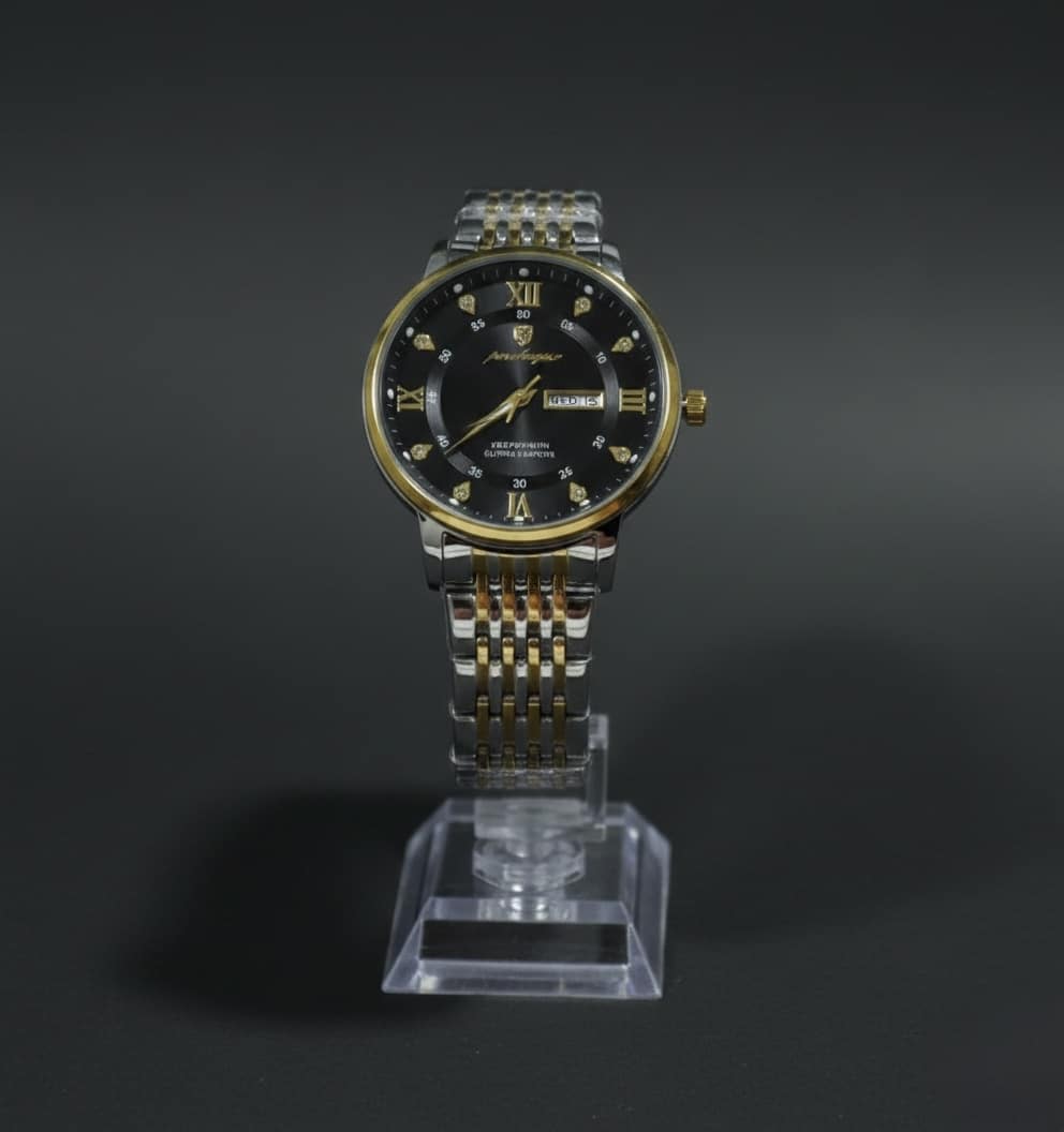 Gentleman Gold Tone Watch Black