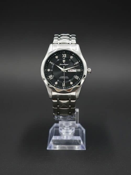 Gentleman silver tone watch black