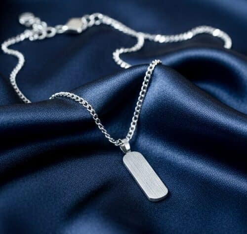 Men Silver Tone Steel Necklace