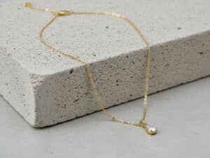 Steel Gold-tone teardrop necklace