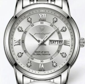 Watch silver dial women