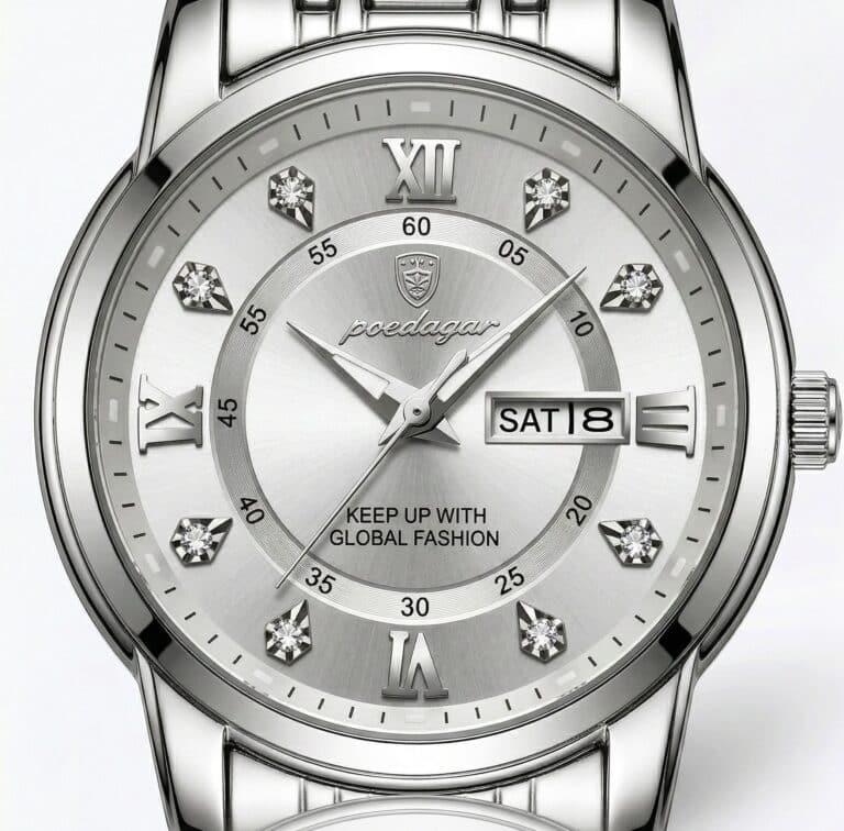 Watch silver dial women
