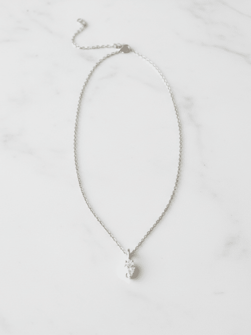 Steel Silver-tone oval necklace