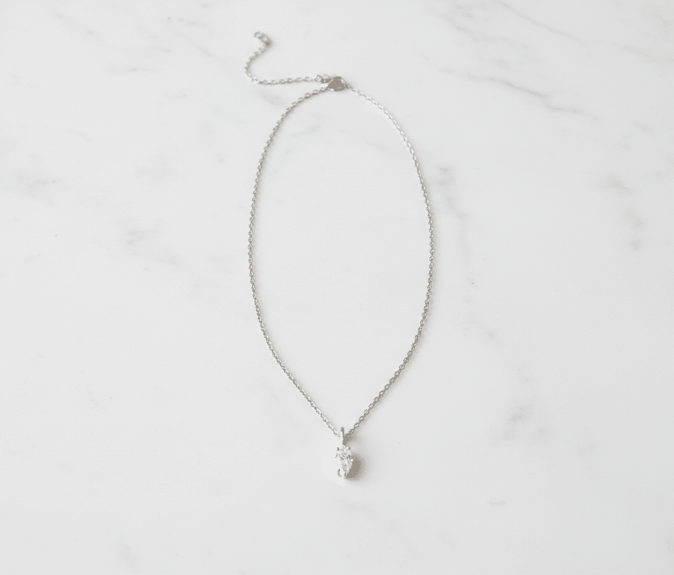 Steel Silver-tone oval necklace