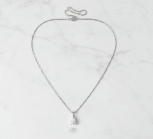 Steel Silver-tone teardrop necklace