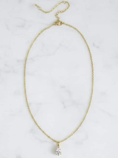 Steel Gold-tone teardrop necklace