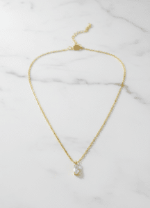 Steel Gold-tone oval necklace