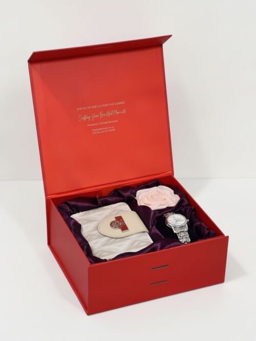 Watch and wallet set women – red edition