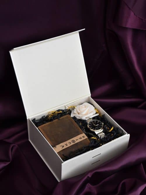 Watch and Wallet Set Men – Brown Leather Version