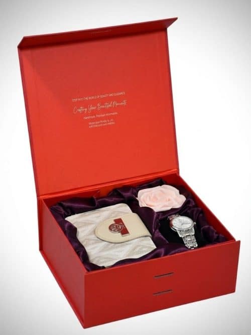 Watch and wallet set women – red version